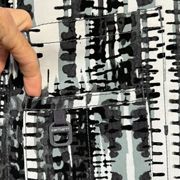 CARHARTT force cross flex v-neck scrub top C12114 black grey size XS womens - Picture 11 of 16